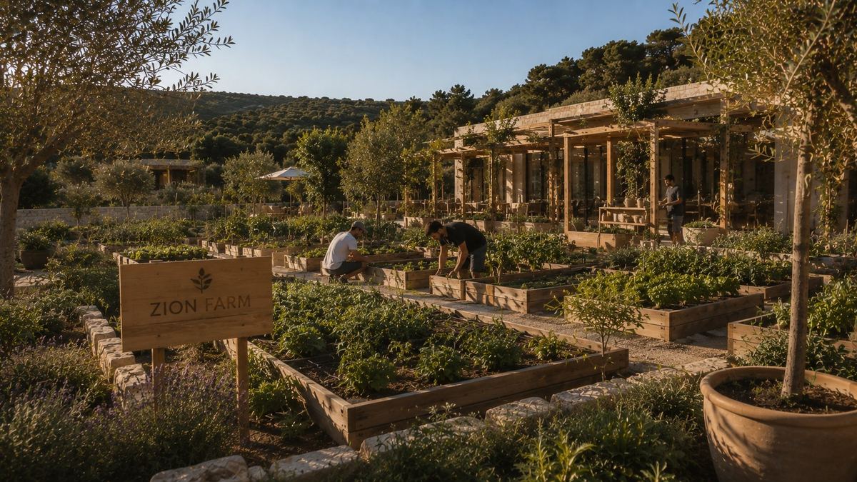 Biologische Farm und Gemüsegärten des Kibbuz
